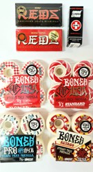 Bones - Bearings 8mm 8pack $54.99
Bones - Super Reds Bearings 8pack $89.99
Bones - Speed Cream $24.99
Bones - V3 52 Wheels $89.99
Bones - V2 54 Wheels $89.99
Bones - Cab Bats 54 Wheels $109.99
Bones - Retros V5 55 $69.99